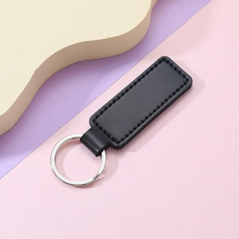 laser engravable pu leather keyring 