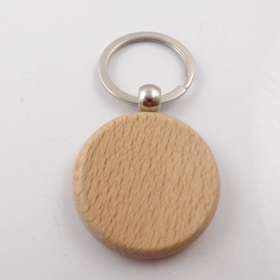 laser engravable round wooden keyring