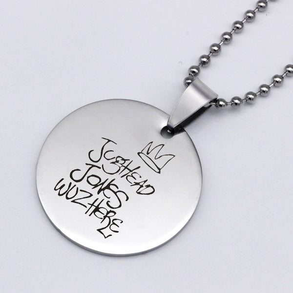 Round Stainless Steel Dog Tag Necklace - Silver